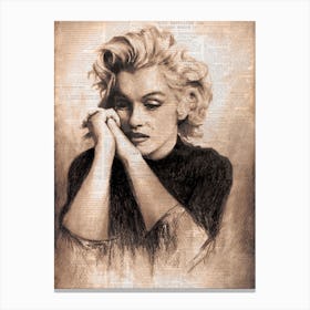 Marilyn Monroe Newsprint Canvas Print