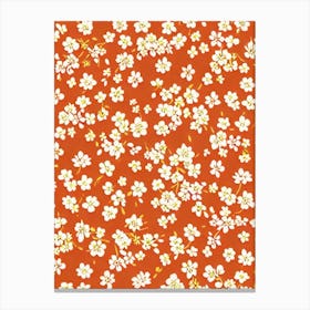 Snowdrop Floral Print Retro Pattern 2 Flower Canvas Print