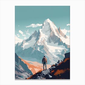 Tour De Mont Blanc France 6 Hiking Trail Landscape Canvas Print