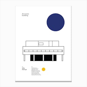 Le Corbusier Villa Savoye France Modern Architecture Art Print | Graphic Illustration Abstract Poster Canvas Print
