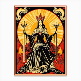 The High Priestess Tarot Card, Vintage 3 Canvas Print