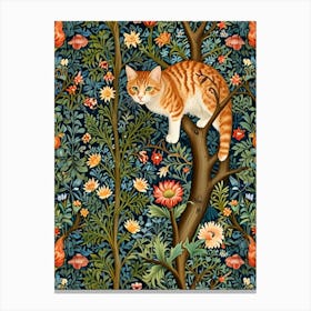 William Morris Cat In A Tree Canvas Print