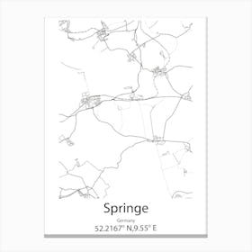 Springe,Germany Minimalist Map Stampe su tela