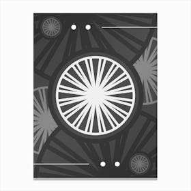 Abstract Geometric Glyph Array in White and Gray n.0024 Canvas Print