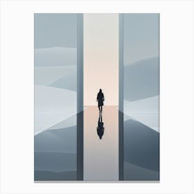 Person Walking Alone Through a Door Canvas Print
