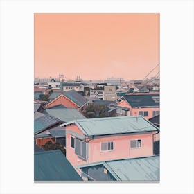 Tokyo Rooftops Morning Skyline 2 Canvas Print