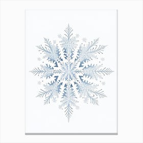 Winter Snowflake Pattern, Snowflakes, Pencil Illustration 2 Canvas Print