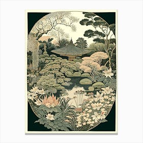 Japanese Friendship Garden, Usa Vintage Botanical Canvas Print