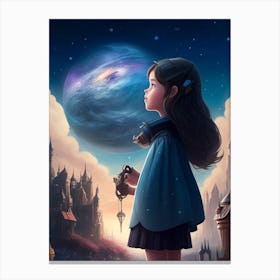 Rpg 40 A Young Girl In A Future World As Dark As Can Be A Sky 0 Canvas Print