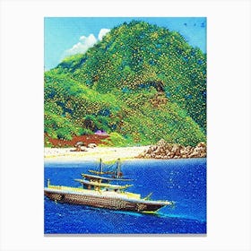 Cabilao Island Philippines Pointillism Style Tropical Destination Canvas Print