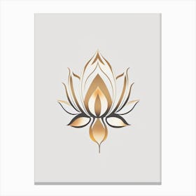 Lotus Flower, Buddhist Symbol Retro Minimal 1 Canvas Print