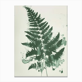 Green Ink Painting Of A Blue Star Fern 4 Stampe su tela