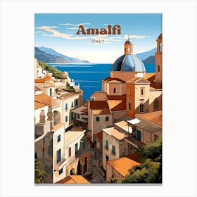 Amalfi Italy Travel Art Illustration Canvas Print