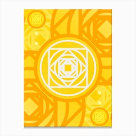 Geometric Abstract Glyph in Happy Yellow and Orange n.0072 Canvas Print