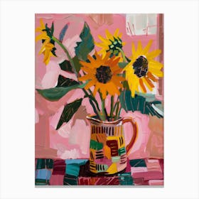 Sunflowers In A Pitcher Canvas Print