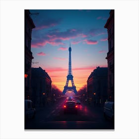 Sunset In Paris 3 Canvas Print