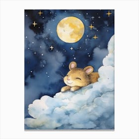 Baby Chipmunk 4 Sleeping In The Clouds Canvas Print