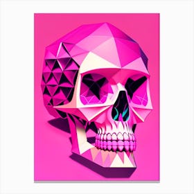 Skull With Geometric Designs 3 Pink Pop Art Canvas Print