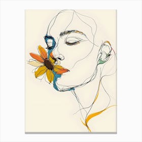 Portrait Of A Woman With A Flower Canvas Print