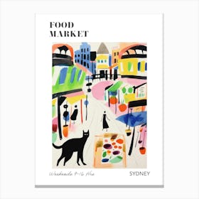 The Food Market In Sydney 1 Illustration Poster Canvas Print