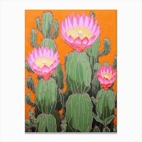 Mexican Style Cactus Illustration Gymnocalycium Cactus 1 Canvas Print