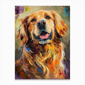 Golden Retriever Acrylic Painting 6 Canvas Print