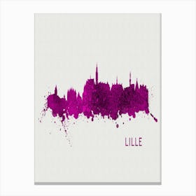 Lille France City Purple Canvas Print