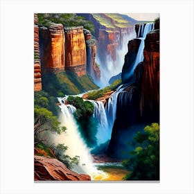 Blyde River Canyon Waterfalls, South Africa Nat Viga Style (2) Canvas Print