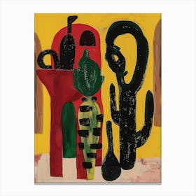 Cactus And Pots Canvas Print