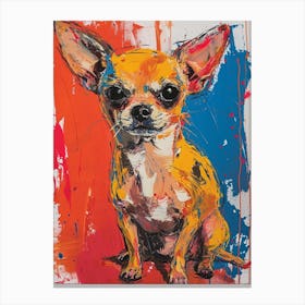 Chihuahua Acrylic Painting 5 Canvas Print