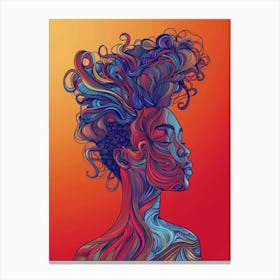 Portrait Of A Woman With Curly Hair 3 Canvas Print