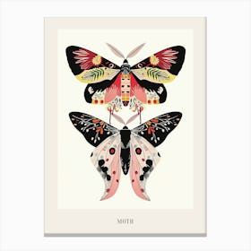Colourful Insect Illustration Moth 23 Poster Canvas Print
