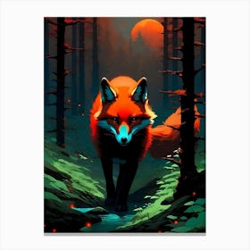 Fox In The Forest Canvas Print