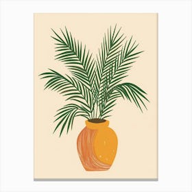 Sago Palm Plant Minimalist Illustration 7 Canvas Print