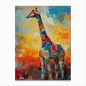 Textured Brushstroke Giraffe 3 Canvas Print