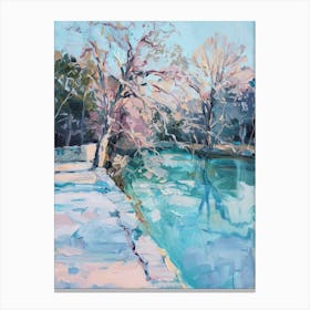 Barton Springs Pool Austin Texas Oil Painting 1 Canvas Print