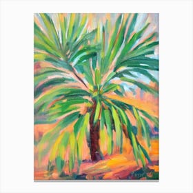 Lady Palm Impressionist Painting Plant Canvas Print