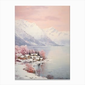 Dreamy Winter Painting Queenstown New Zealand 3 Canvas Print