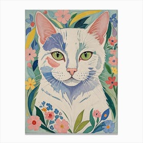 Floral Cat no1 Canvas Print