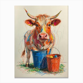Easter Cow Canvas Print