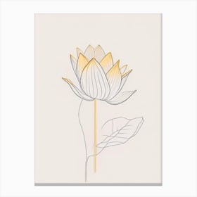 Early Lotus Minimal Line Drawing 4 Canvas Print