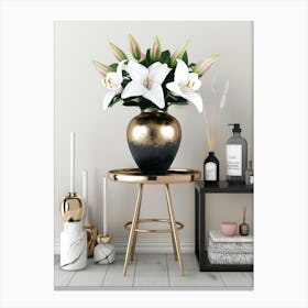 Lilies In A Vase 3 Canvas Print