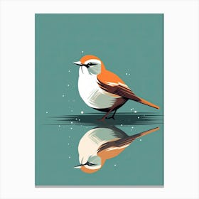 Bird In Reflection Canvas Print
