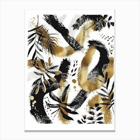 Gold And Black Abstract Painting 57 Canvas Print