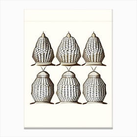 Beehive In A Row 6 Vintage Canvas Print