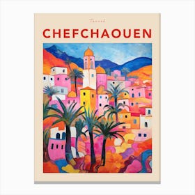 Chefchaouen Morocco 3 Fauvist Travel Poster Canvas Print