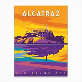 Mystery of Alcatraz with this Vintage Travel Poster Canvas Print