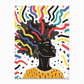 African Woman With Afro Hair Canvas Print