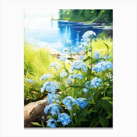 Forget Me Not At The River Bank (2) Canvas Print