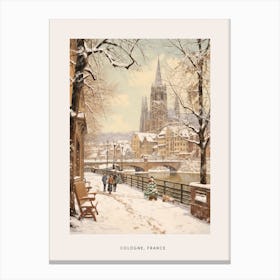 Vintage Winter Poster Cologne France 1 Canvas Print